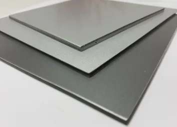 Aluminium composite panels in silver and grey