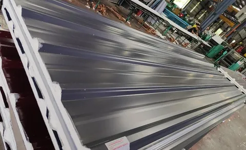 Insulated metal deck panels at the factory