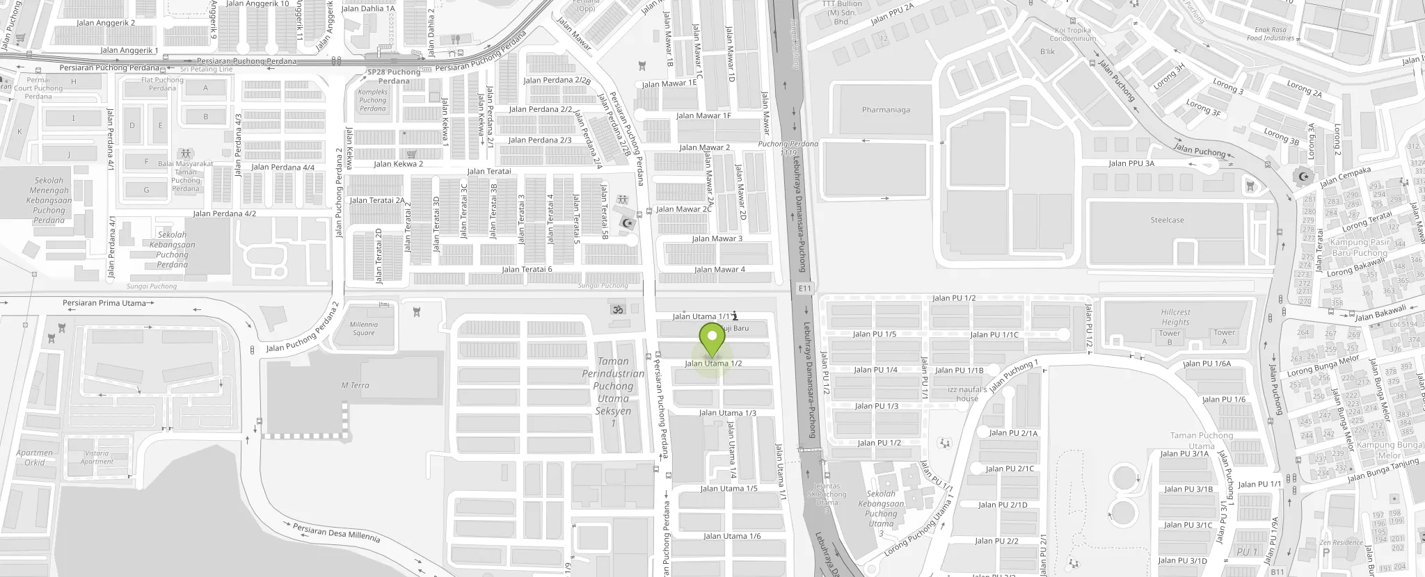 Map showing Aegis Marketing Sdn Bhd in Taman Perindustrian Puchong Utama, Puchong